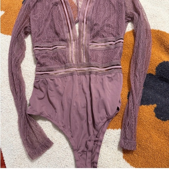 Lulu's Mauve Long Sleeve Bodysuit - Picture 5 of 5